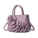 Women's PU Leather Flower Hand-held Shoulder Bag
