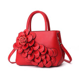 Women's PU Leather Flower Hand-held Shoulder Bag