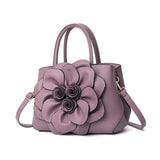 Women's PU Leather Flower Hand-held Shoulder Bag