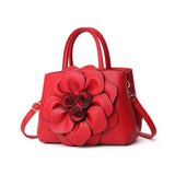 Women's PU Leather Flower Hand-held Shoulder Bag