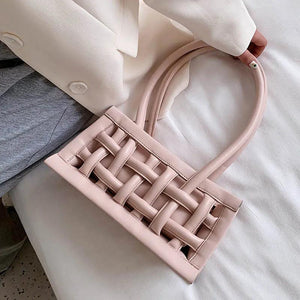 Women's Large Capacity Hollow Shoulder Bag Knitted Handbag