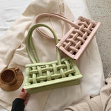 Women's Large Capacity Hollow Shoulder Bag Knitted Handbag