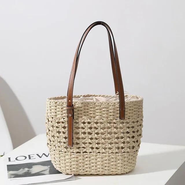 Straw Woven Bag Belt Shoulder Portable Bag Summer Large-capacity Bag