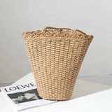 Fan-shaped Straw Woven Bag Shoulder Portable Seaside Vacation Beach Bag