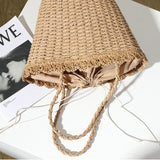 Fan-shaped Straw Woven Bag Shoulder Portable Seaside Vacation Beach Bag