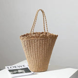 Fan-shaped Straw Woven Bag Shoulder Portable Seaside Vacation Beach Bag