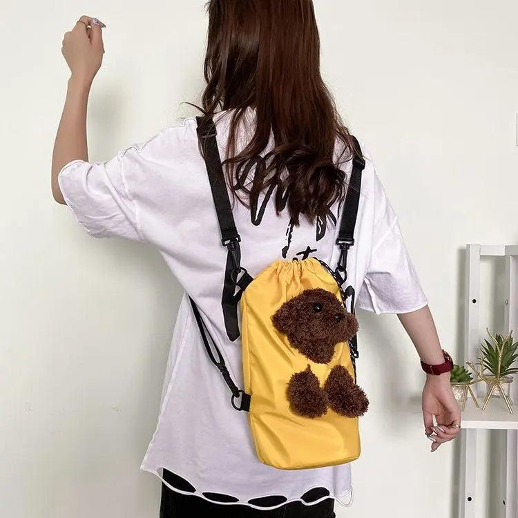 Teddy Dog Doll Drawstring Bag for Girls