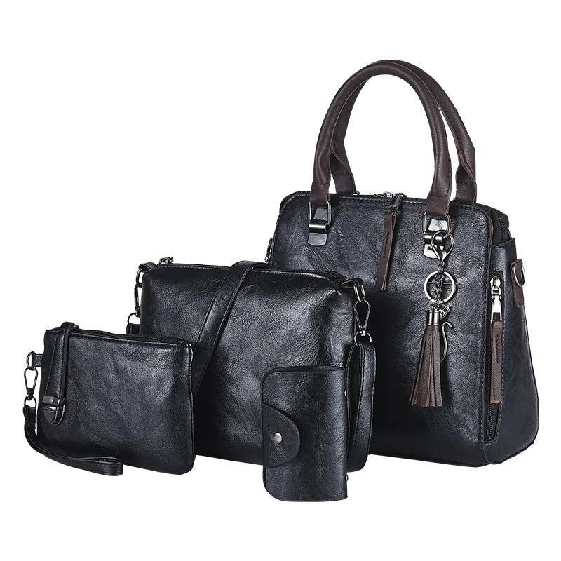 High Capacity Women Casual Pu Leather Mother-in-law Bag Set