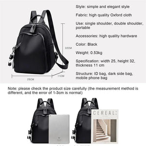 Lightweight Women's Backpack Oxford Waterproof Classic Girl Shopping Leisure Sh