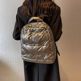 Winter Backpack Space Cotton Backpacks for Teenager Student Down Schoolbag