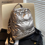 Winter Backpack Space Cotton Backpacks for Teenager Student Down Schoolbag