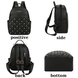 Retro Rivet Backpacks High Leather Backpacks Anti Theft Large Capacity
