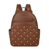 Retro Rivet Backpacks High Leather Backpacks Anti Theft Large Capacity
