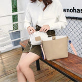 Women Bucket Shoulder Bag PU Leather Crossbody Messenger Totes
