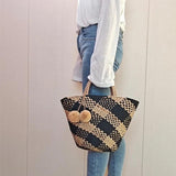 Woven Straw Beach Bag for Women