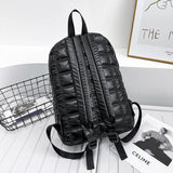 Winter Quilted Plaid Women's Backpack - Light Down Casual Female Backpacks
