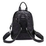 Leather Backpack Mochila Women Big Zipper Backpack Student Bag