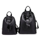 Leather Backpack Mochila Women Big Zipper Backpack Student Bag