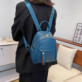 Waterproof Leather Women Backpack Travel Rucksack School Bag