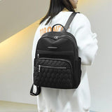 Embroidered Rhombus Backpack for Women