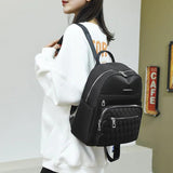 Embroidered Rhombus Backpack for Women