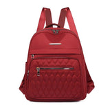 Embroidered Rhombus Backpack for Women