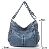 Vintage Leather Shoulder Bag for Women - Brown
