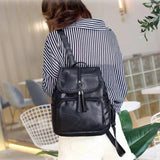 Vintage Leather Anti-Theft Backpack with Tassel Accent
