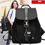 Women Drawstring Leather Backpack Shoulder Bag Female School Bag