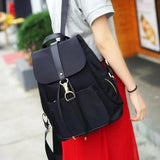 Women Drawstring Leather Backpack Shoulder Bag Female School Bag