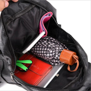 Women Leather Backpack School Rucksack Mochilas Mujer