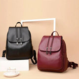 Women Leather Backpack School Rucksack Mochilas Mujer