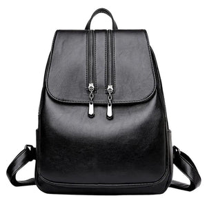Women Leather Backpack School Rucksack Mochilas Mujer