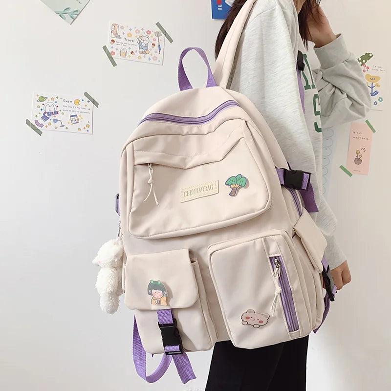 Nylon Double Shoulder Backpacks for Students