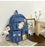 Waterproof Nylon Women Backpack Big Capacity Lady School Bag