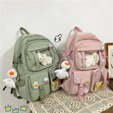 Waterproof Nylon Women Backpack Big Capacity Lady School Bag