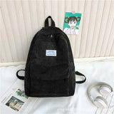 Corduroy Backpack for Women High School College Students Retro Female Backpacks