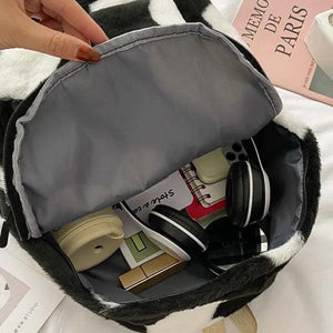 Ins Plush Backpacks Winter School Large Capacity Backpack Couple