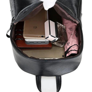 Women Backpack School Backpacks Pu Leather Women's Backpack Zipper School Bag