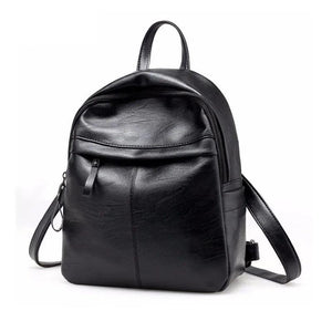Women Backpack School Backpacks Pu Leather Women's Backpack Zipper School Bag
