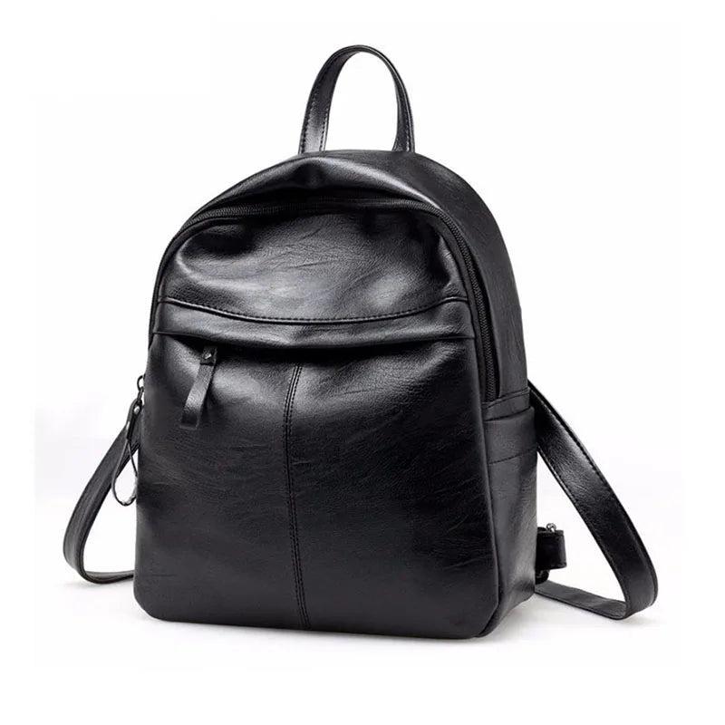 Women Backpack School Backpacks Pu Leather Women's Backpack Zipper School Bag