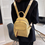 Women's Casual Small Backpack Pu Leather Backpack Large Capacity Solid School Ba