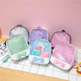 Clear PVC Backpack Teen Girls School Bag with Bow-knot