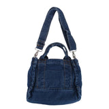 Retro Travel Denim Cross Body Shoulder Bag Zipper Closure Bag