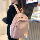 Stripe Corduroy Backpack Schoolbag For Girls Boys