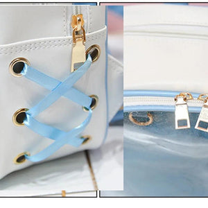 Transparent PVC Backpack Women Shoulder Bag Itabag Mochila Bookbag Bolsa