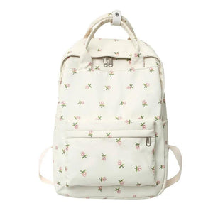 Floral Laptop Backpack Lady College School Bags