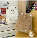 Plush Bear Backpack Girl's Travel Rucksack for Winter