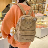 Plush Bear Backpack Girl's Travel Rucksack for Winter