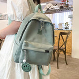 Girls High School Student Backpack Large Capacity Solid Bags for Women